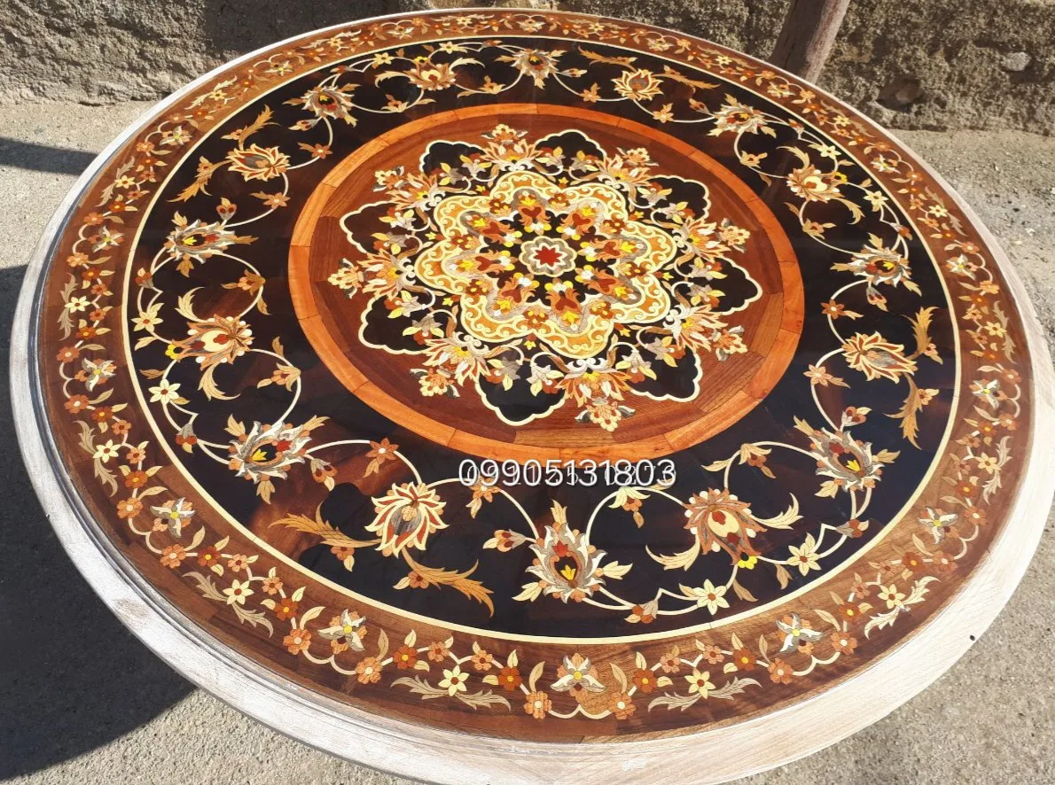 میز معرق چوب تماما با دست